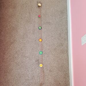 Clear Belt With Colorful Flowers